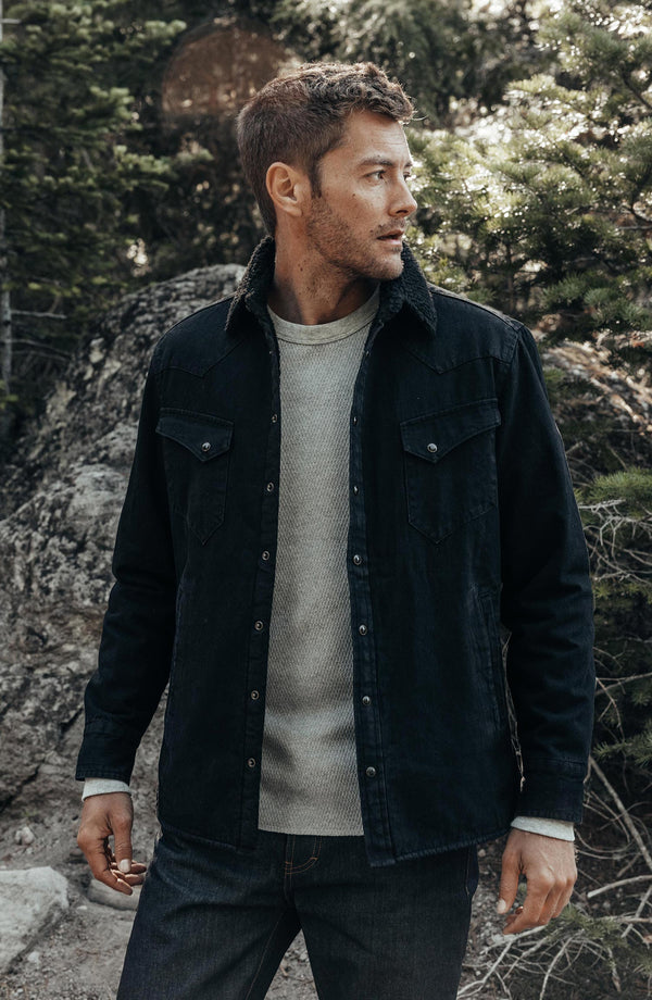 Editorial Panel: The Western Shirt Jacket in Washed Coal, Wovens by Taylor Stitch