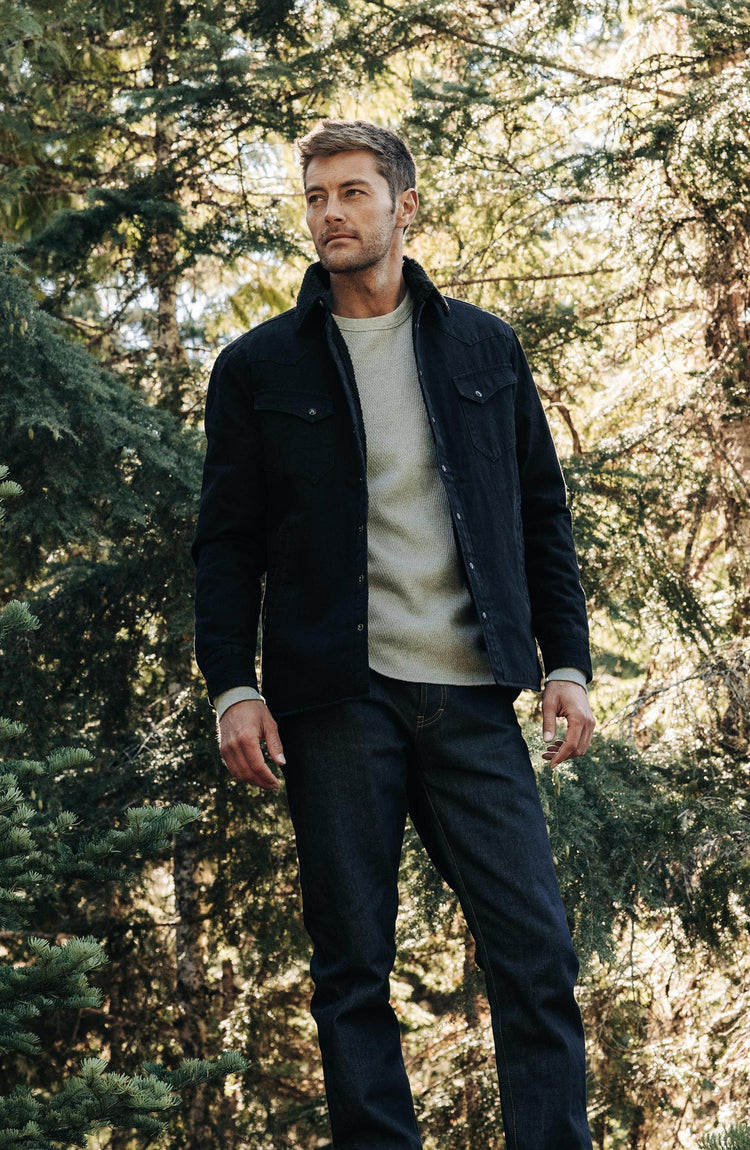 Editorial Panel: The Western Shirt Jacket in Washed Coal, Wovens by Taylor Stitch