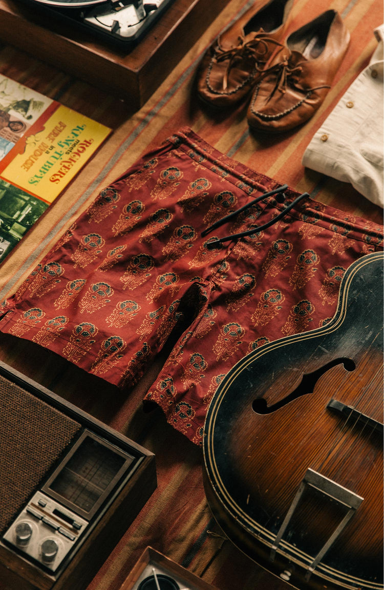Editorial Panel: The Adventure Short in Rust Floral, Bottoms by Taylor Stitch