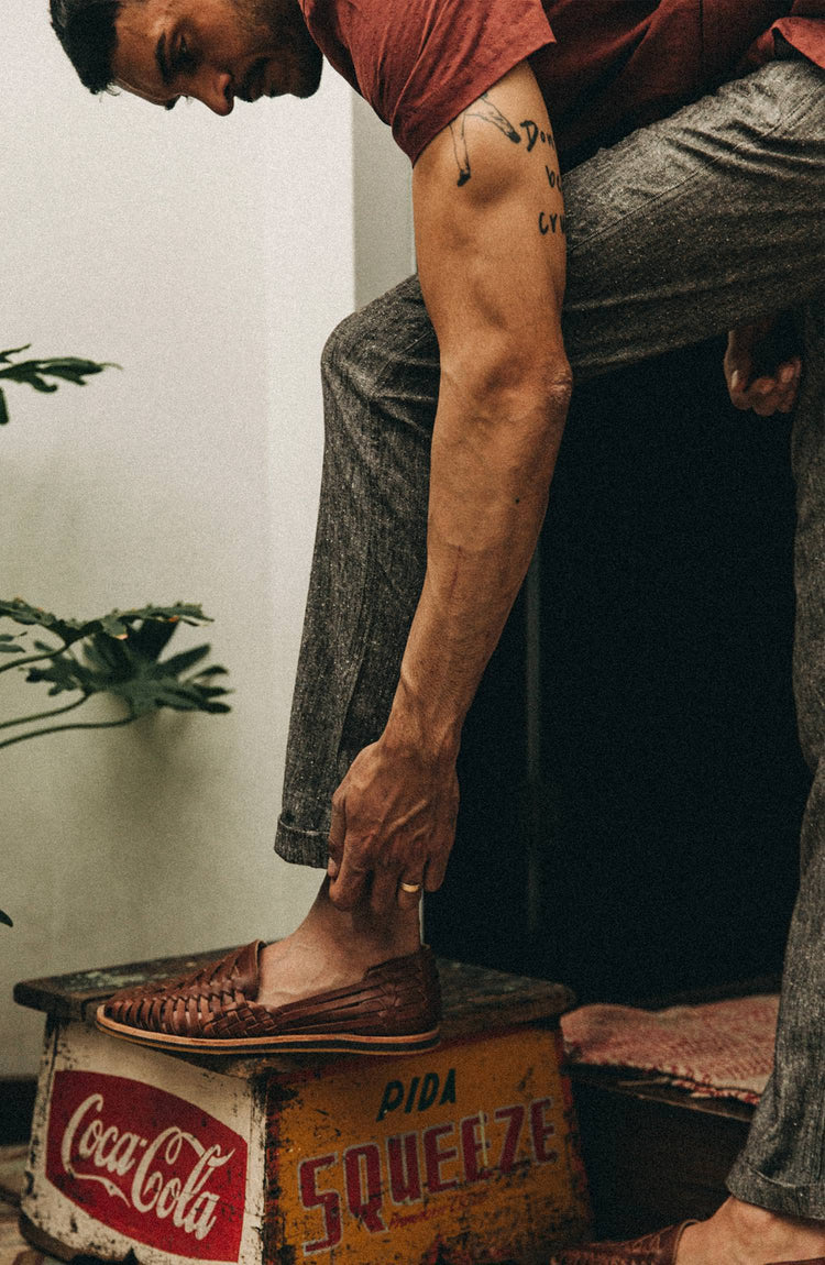 our guy rocking the easy pant in Mexico, cropped shot with text on the right
