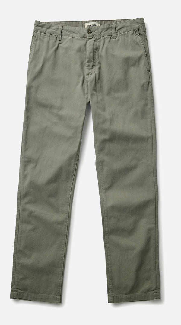 Flatlay photo of The Democratic Foundation Pant in Organic Smoked Olive