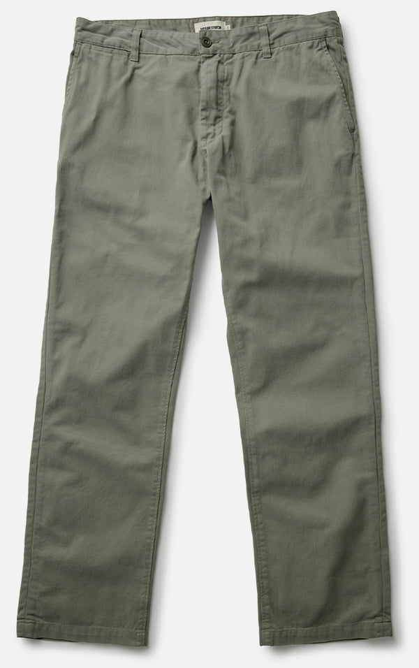 Flatlay photo of The Straight Foundation Pant in Organic Smoked Olive