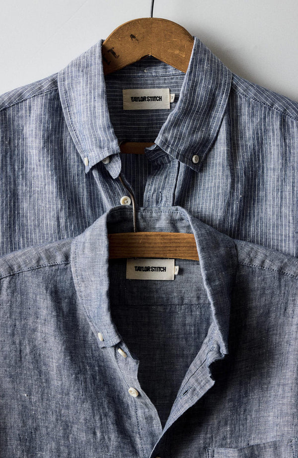 editorial image of The Jack in Sky Stripe Linen hanging