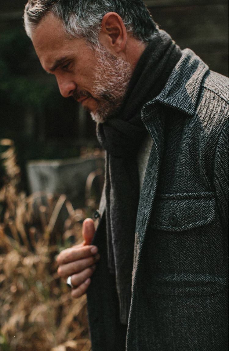 our guy in the mountains wearing the lodge—out in montana