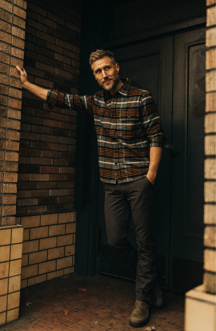 Editorial Panel: The Morse Pant in Dark Charcoal Slub, Bottoms by Taylor Stitch