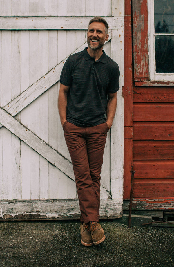 Editorial Panel: The Morse Pant in Russet Slub, Bottoms by Taylor Stitch