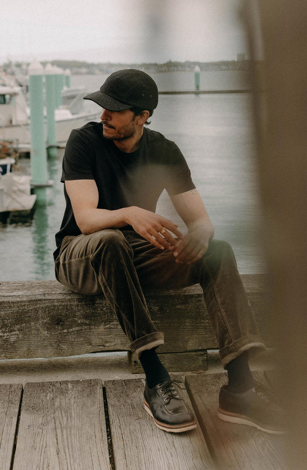 fit model posing in The Organic Cotton Tee in Black