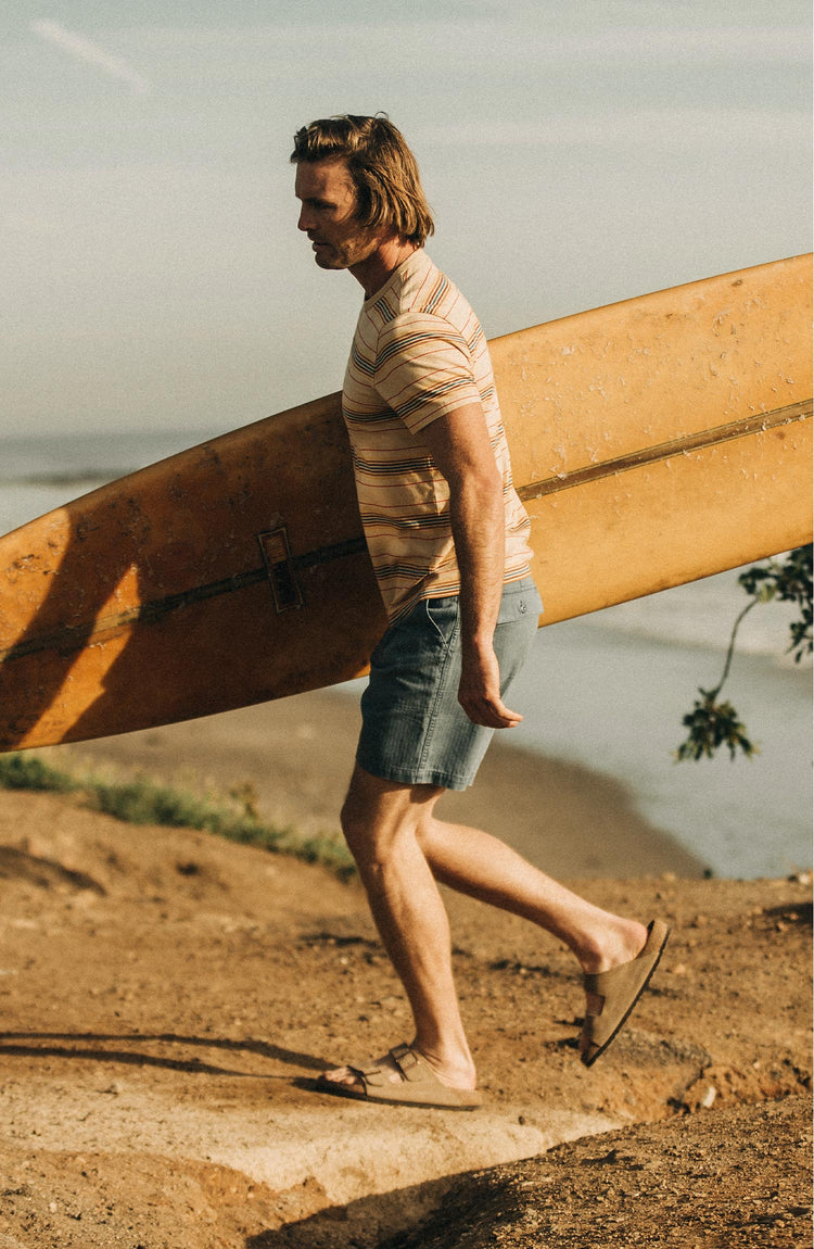 Editorial Panel: The Organic Cotton Tee in Sand Stripe, Knits by Taylor Stitch