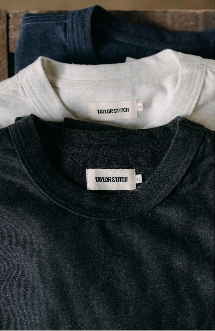 editorial flatlay of The Organic Cotton Shop Tee in Coal Twist