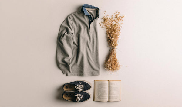 The Rugby Shirt in Heather Grey