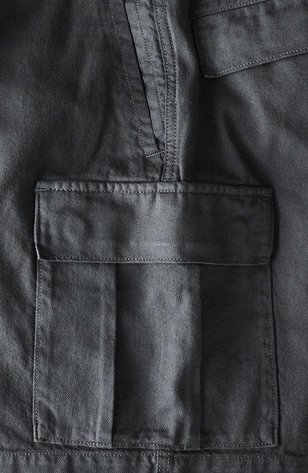 material shot of the pocket on The Tommie Short in Faded Black Broken Twill