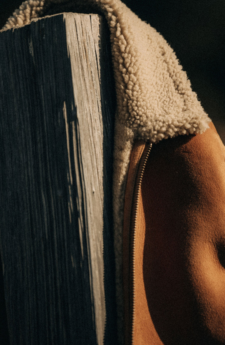 The Wright Jacket in Camel Shearling Leather