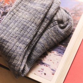 material shot of the rib knit on The Rib Sock in Ash Melange