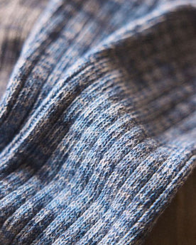material shot of the melange pattern on The Rib Sock in Blue Melange, Accessories by Taylor Stitch