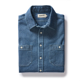 The Utility Shirt in Washed Indigo Herringbone - featured image