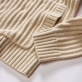material shot of the pockets on The Bryan Pullover Sweater in Flax Melange