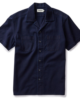 flatlay of The Conrad Shirt in Rinsed Indigo Pickstitch, Wovens by Taylor Stitch