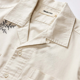 material shot of the collar on The Conrad Shirt in Seaside Embroidery