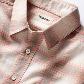 material shot of the collar on The Craftsman Shirt in Brick Shadow Plaid