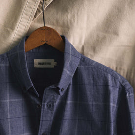 The Jack in Navy Twist Plaid on a hanger