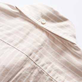 material shot of the back of the button down collar on The Jack in Sunburn Stripe Oxford