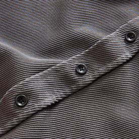 material shot of the buttons on The Ledge Shirt in Shale Twill
