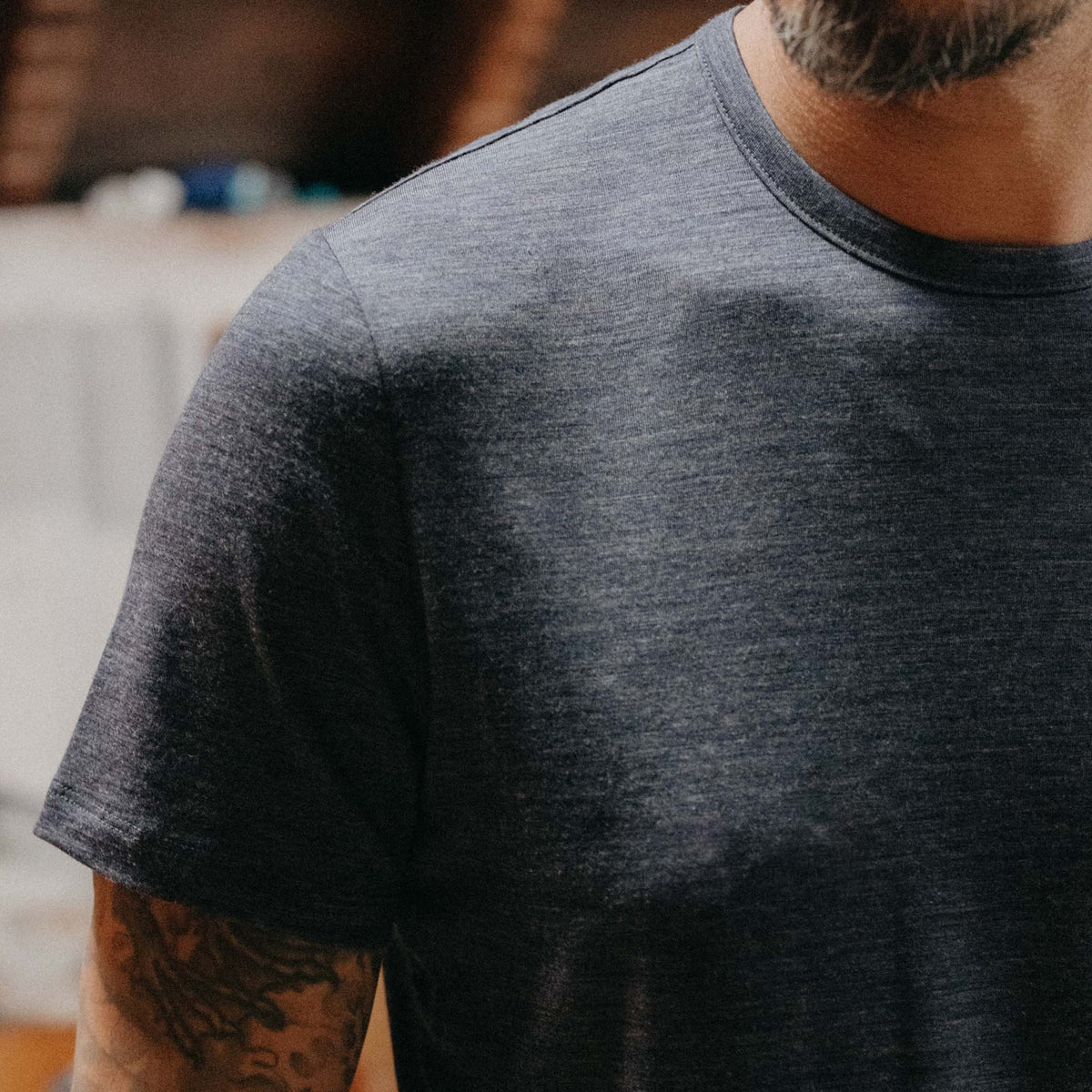 The Merino Tee in Heather Navy | Taylor Stitch Taylor shirt MARNO