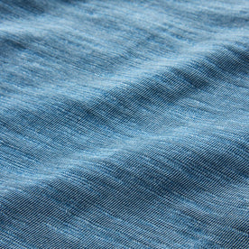 material shot of the fabric of The Organic Cotton Henley in Washed Indigo