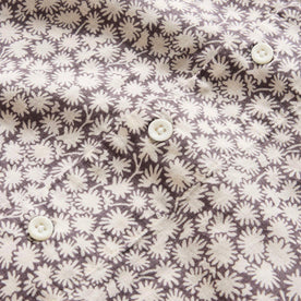 material shot of the buttons on The Short Sleeve Hawthorne in Fig Floral