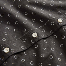 material shot of the buttons on The Short Sleeve Jack in Asphalt Dot