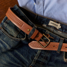 The Tooled Belt in Saddle Tan - featured image