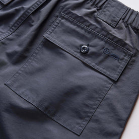 material shot of the back pockets on The Trail Cargo Short in Faded Navy 60/40 Faille