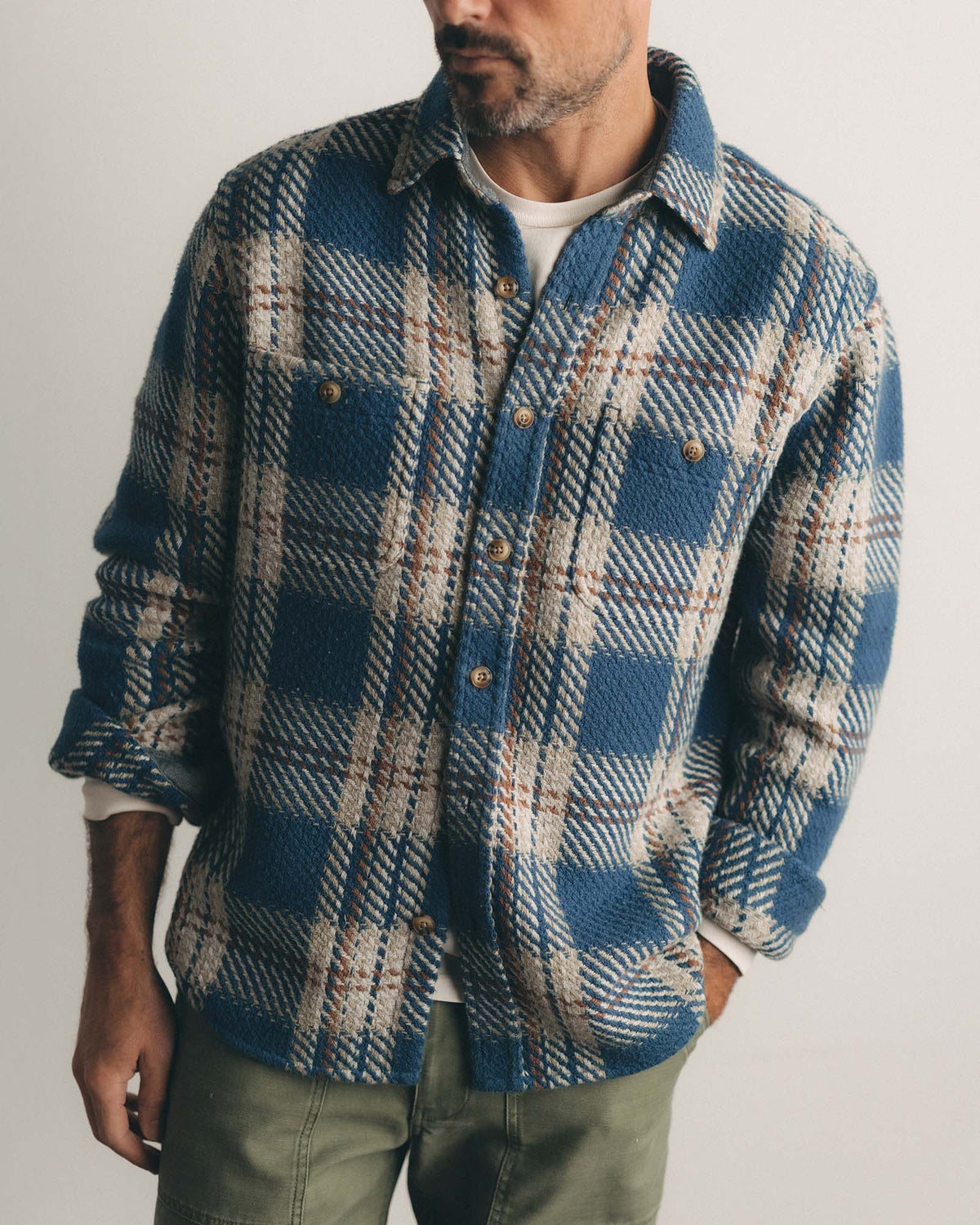 The Cutter Overshirt in Ocean Plaid | Taylor Stitch