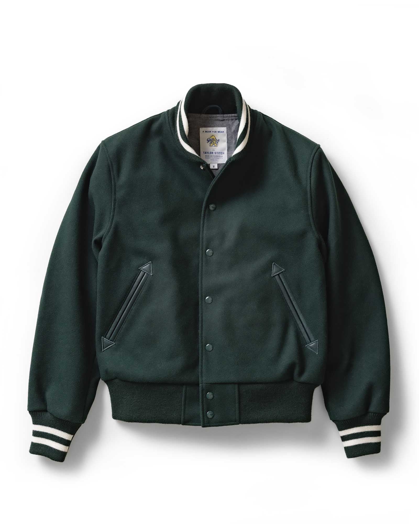 The Golden Bear Snap Bomber in Ivy Wool | Taylor Stitch