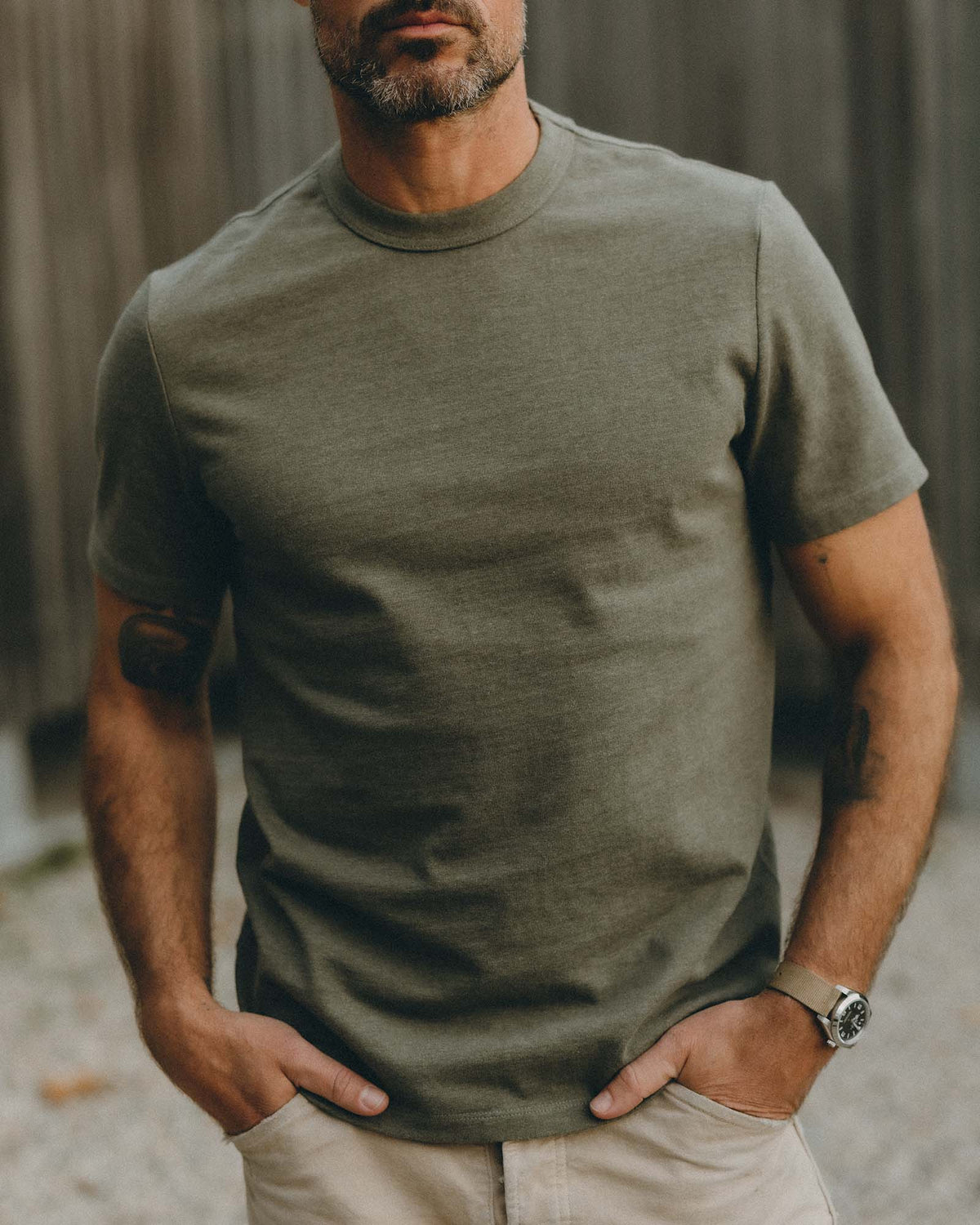 The Organic Cotton Shop Tee in Army Twist | Taylor Stitch