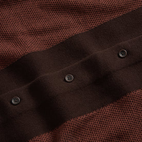 material shot of the buttons on The Button Down Polo in Morita Seed Stitch