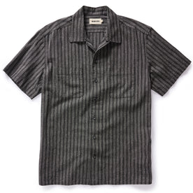 The Conrad Shirt in Black Indigo Slub Stripe - featured image