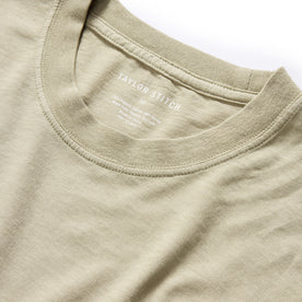 material shot of the collar on The Cotton Hemp Tee in Sage