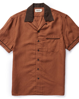 flatlay of The Palmer Shirt in Dried Guajillo, Wovens by Taylor Stitch