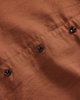 material shot of the buttons on The Palmer Shirt in Dried Guajillo, Wovens by Taylor Stitch