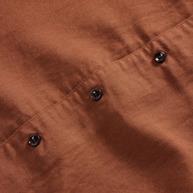 material shot of the buttons on The Palmer Shirt in Dried Guajillo