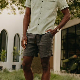 The Apres Short in Faded Black Hemp - featured image