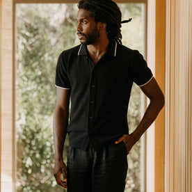 The Button Down Polo in Coal Herringbone - featured image