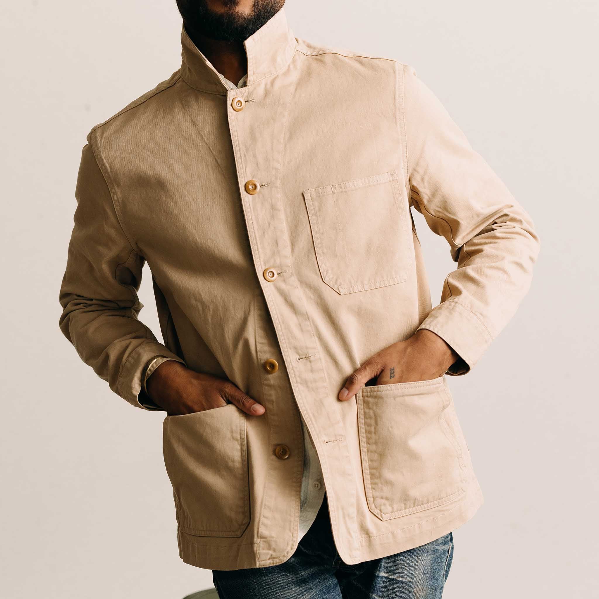 The Ojai Chore Coat in Organic Light Khaki Foundation Twill | The