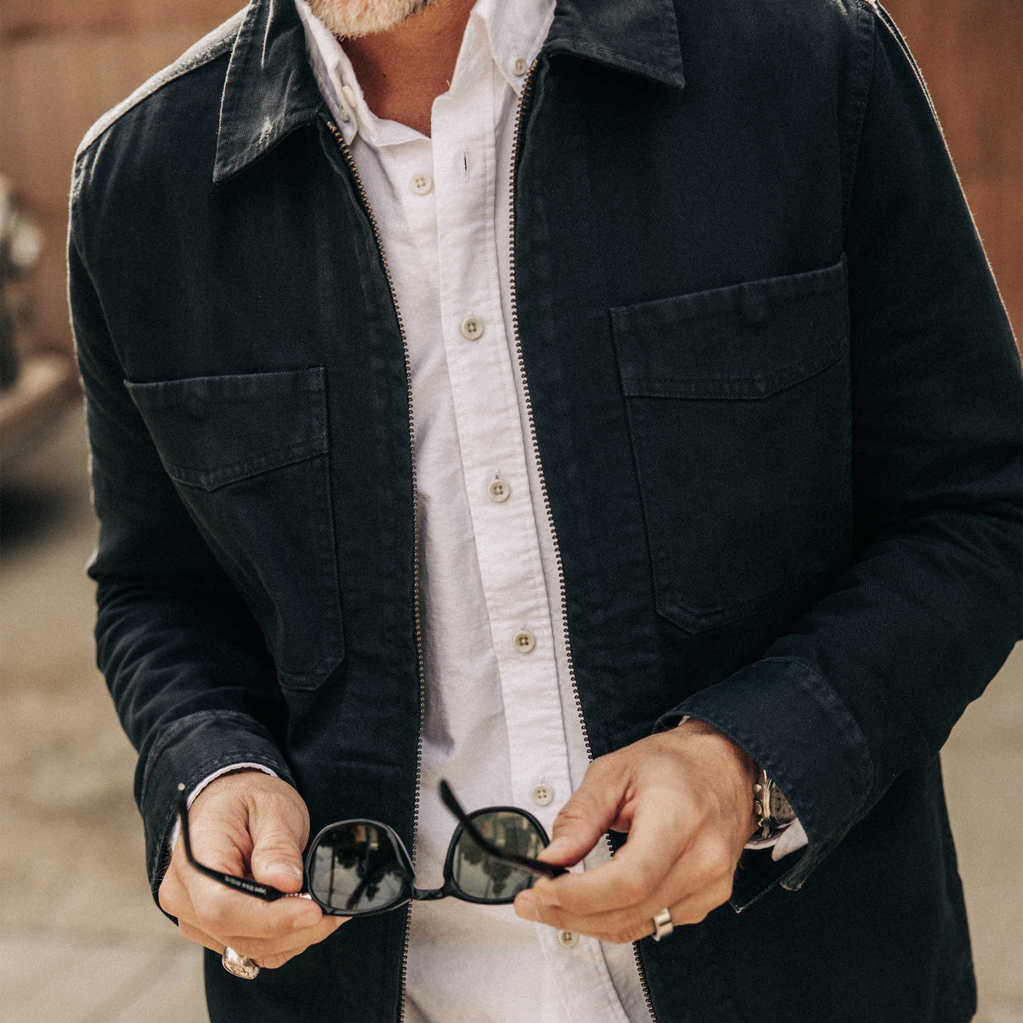 The Station Jacket in Dark Navy Broken Twill | Taylor Stitch