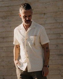 The Short Sleeve Hawthorne in Vintage White Embroidered Eyelet - featured image