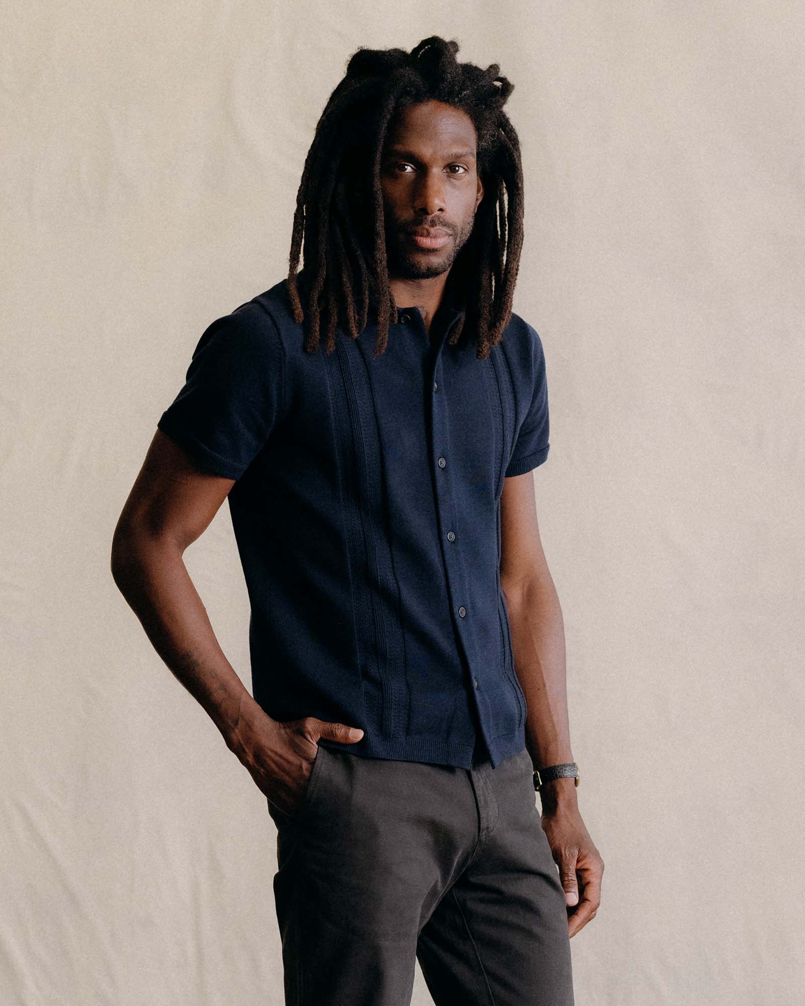 トップス BoTT Button Down Knit Polo (navy) BoTT / BUTTON DOWN KNIT POLO / NAVY | Sophomore