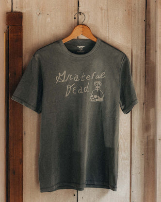 editorial image of The Organic Cotton Tee in Dead Script hanging