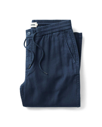 folded flatlay of The Roamer Pant in Navy Broken Twill