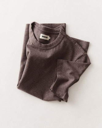 editorial flatlay of The Organic Cotton Shop Tee in Plum Twist